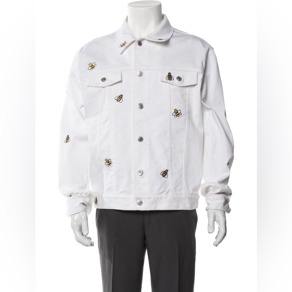Dior X Kaws White Bee Embroidered Denim Jacket - Picture 3 of 8